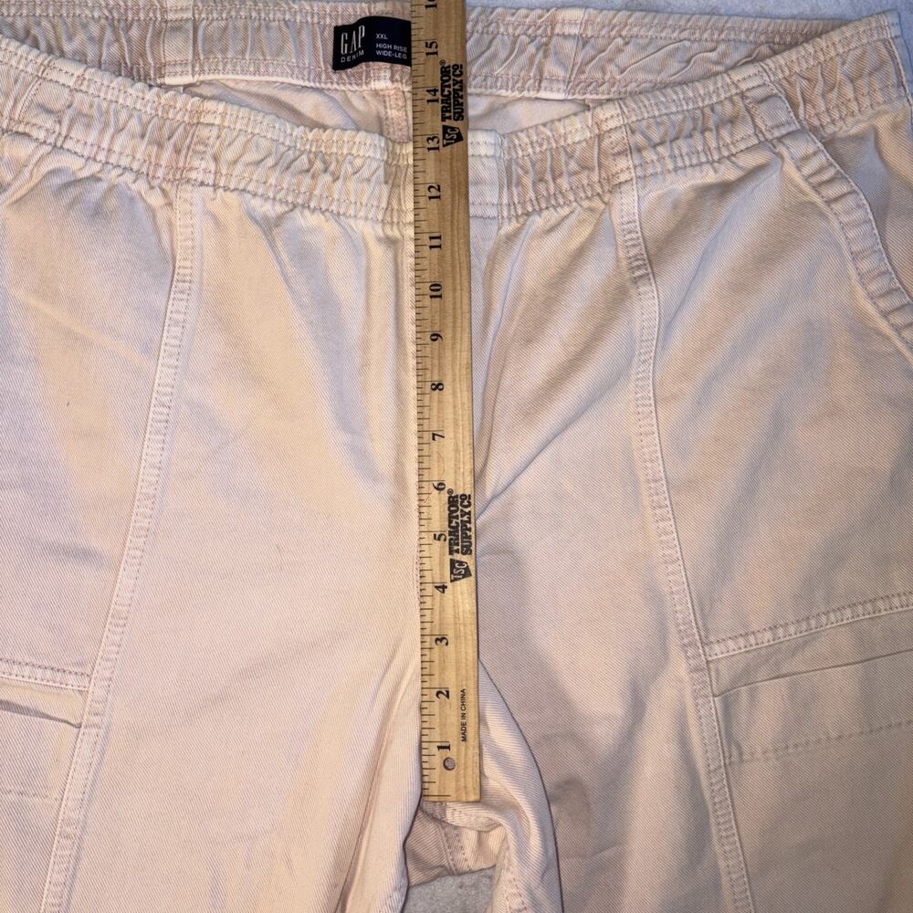 Gap Denim Wm XXL Pull On High Rise Wide Leg Pants Nude Rose Utility Casual Jeans - Picture 10 of 12